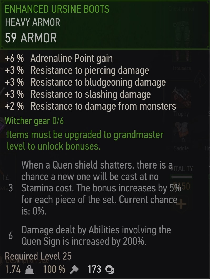 Enhanced Ursine Boots Stats