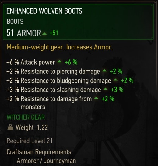 Enhanced Wolven Gear Set Stats - Boots