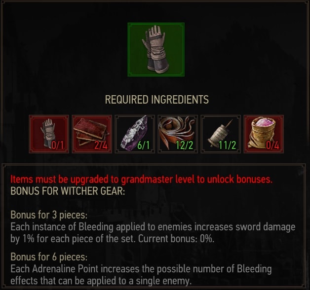 Enhanced Wolven Gauntlets Crafting Requirements