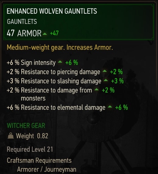 Enhanced Wolven Gear Set Stats - Gauntlets