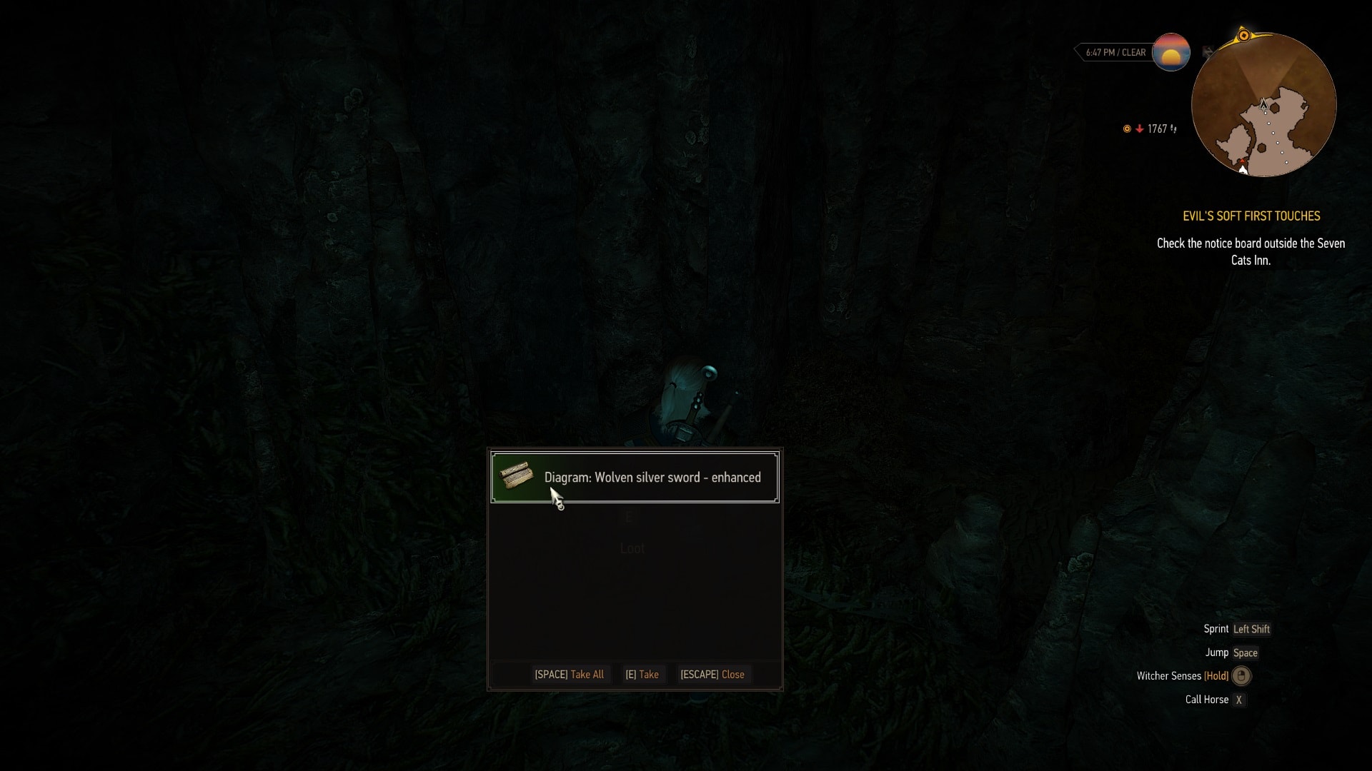 Enhanced Wolven Silver Sword Diagram Location