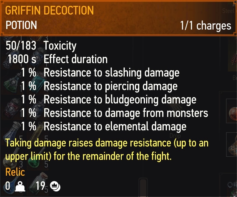Griffin Decoction stats