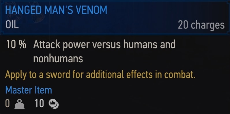 Hanged Man's Venom stats