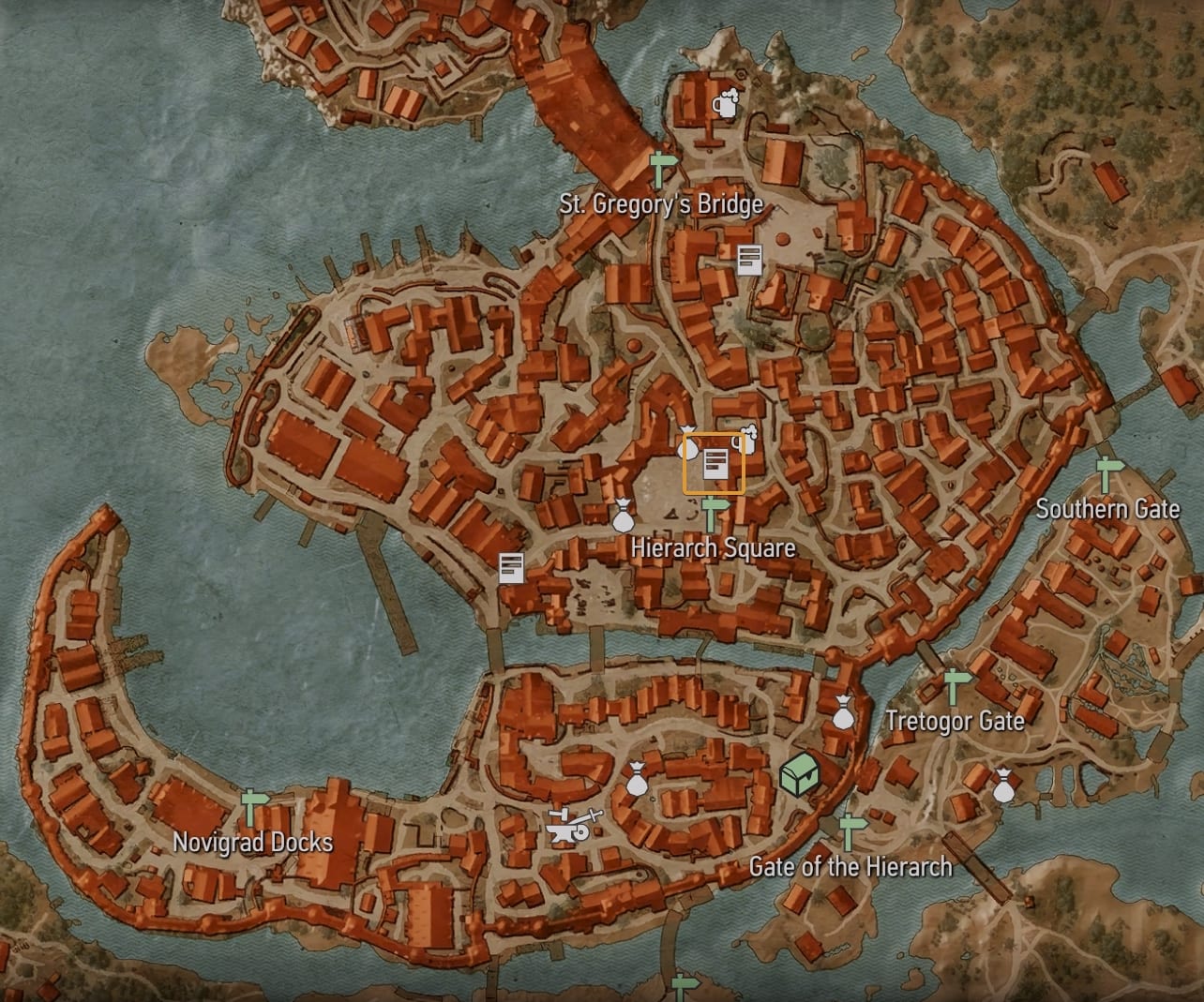 Hierarch Square notice board in Novigrad