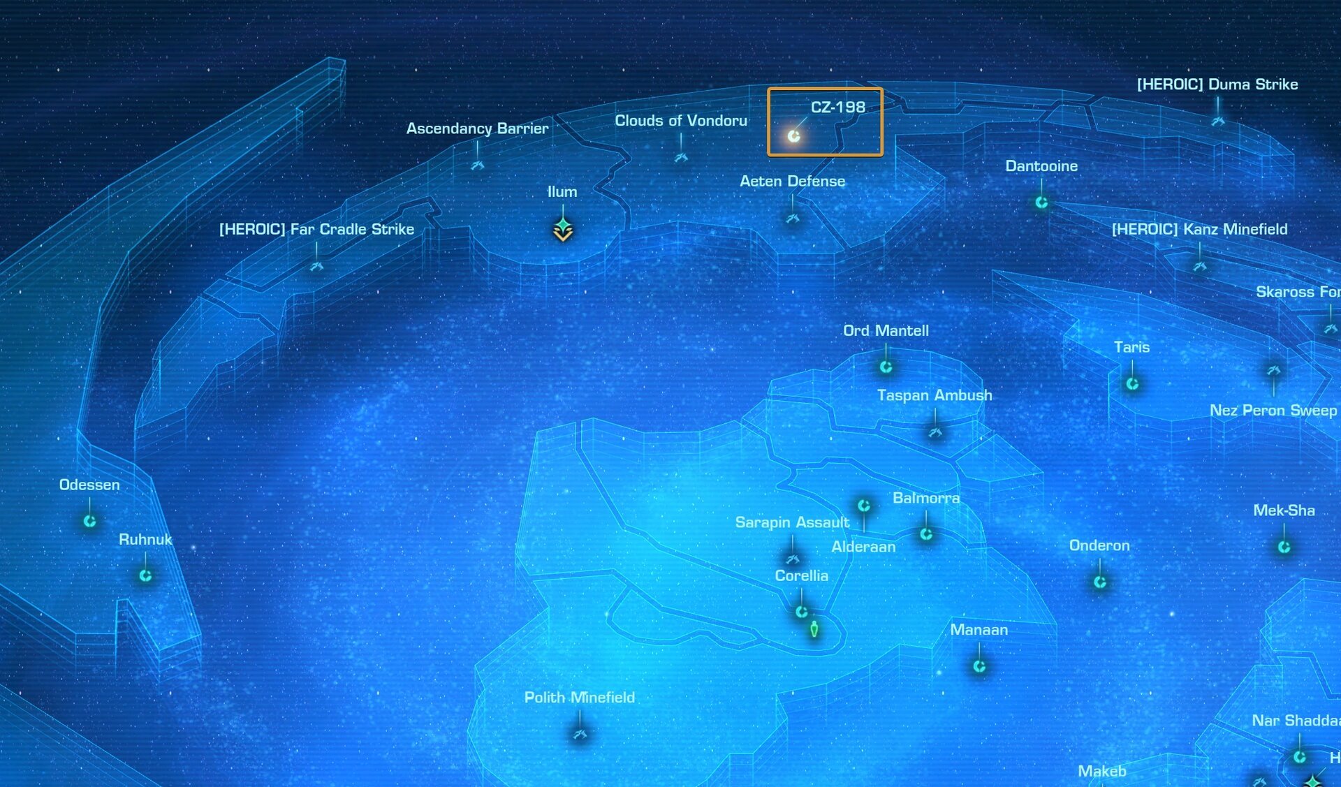 How to access CZ-198 from Galaxy Map