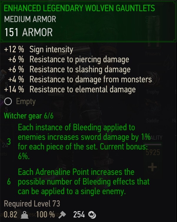 Enhanced Legendary Wolven Gear Set Stats - Gauntlets
