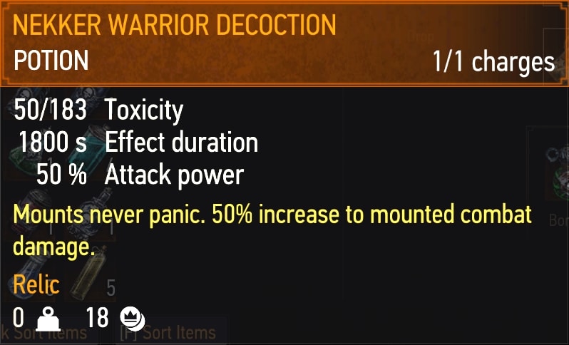 Nekker Warrior Decoction stats