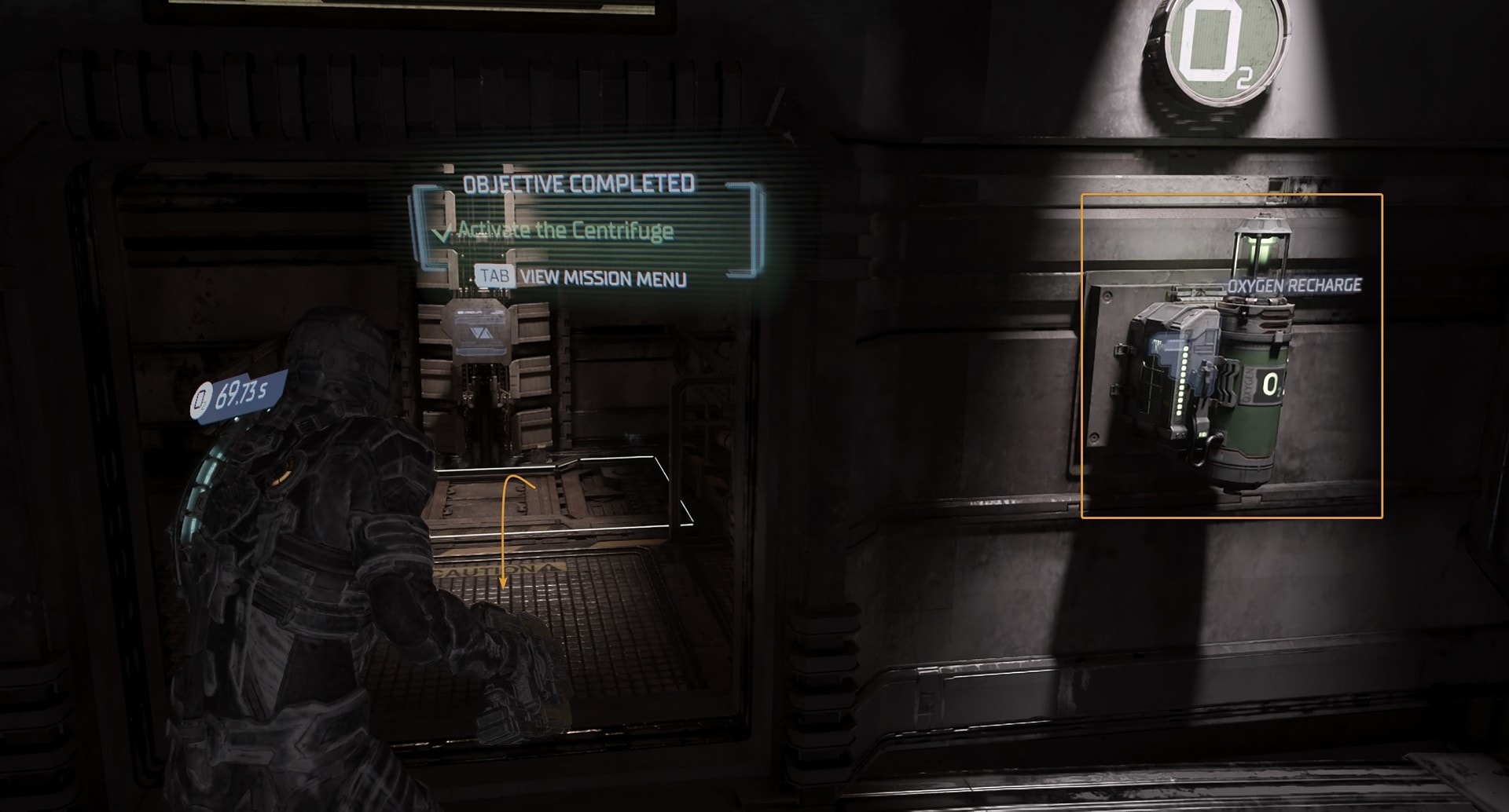 Oxygen tank 1 location