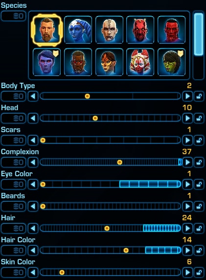 Darth Sidious Build in SWTOR - character creation