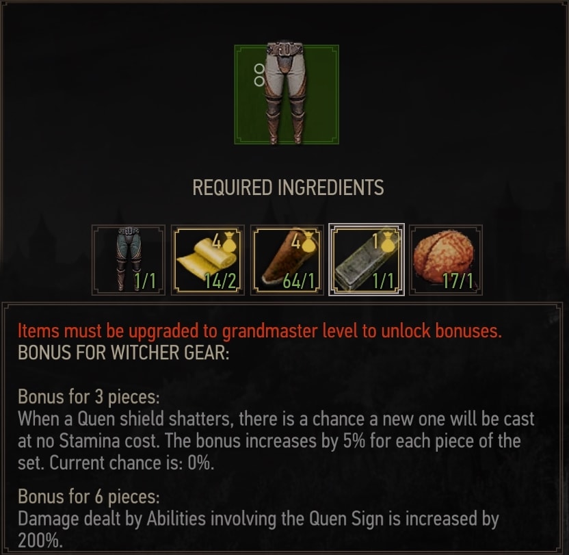 Superior Ursine Trousers crafting requirements
