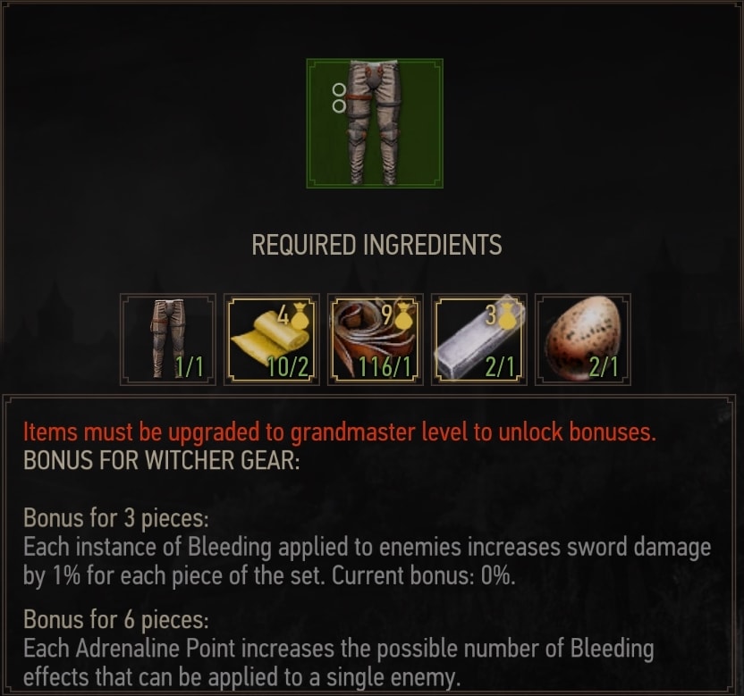 Superior Wolven Trousers Crafting Requirements