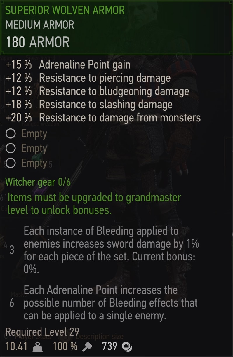 The Wiltcher 3 Superior Wolven Armor (Wolf School Tier 3 witcher gear Upgrade)