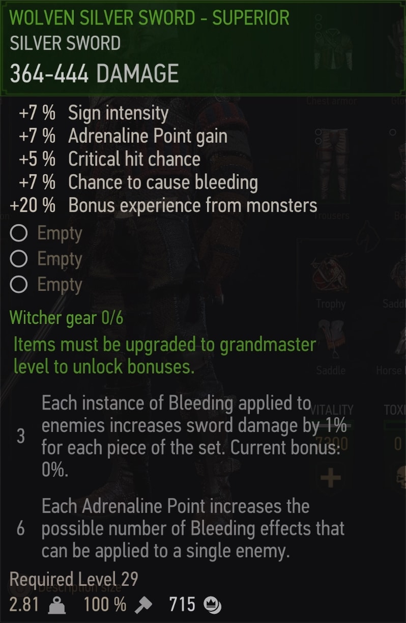 The Wiltcher 3 Superior Wolven Silver Sword (Wolf School Tier 3 witcher gear Upgrade)
