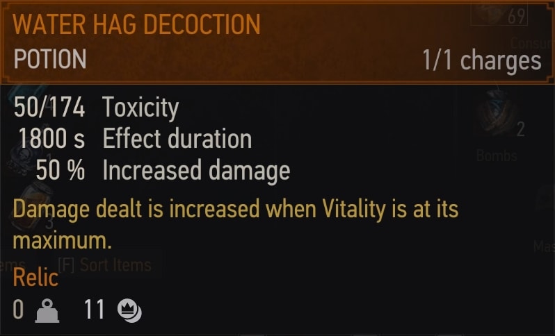 Water Hag Decoction Stats