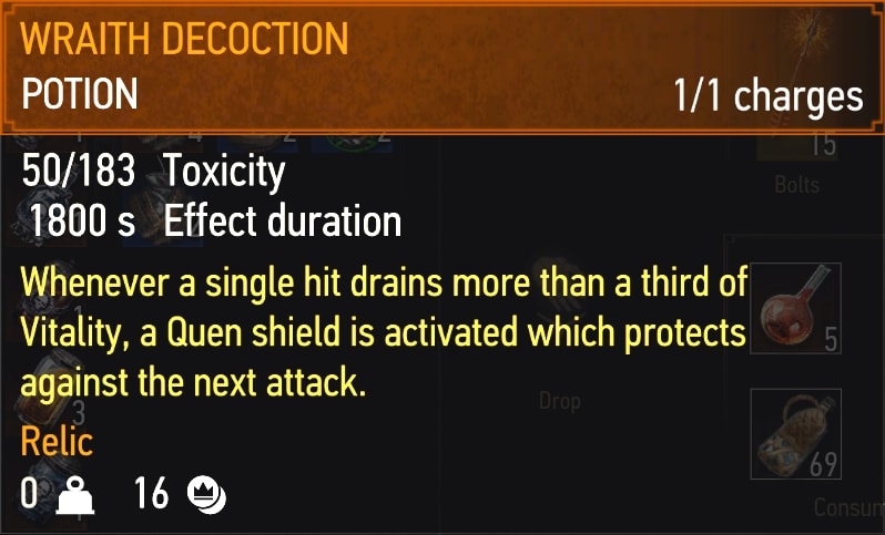 Wraith Decoction stats