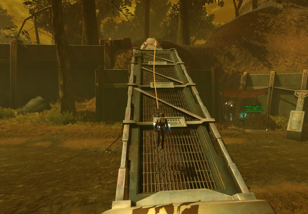 Go up the ramp