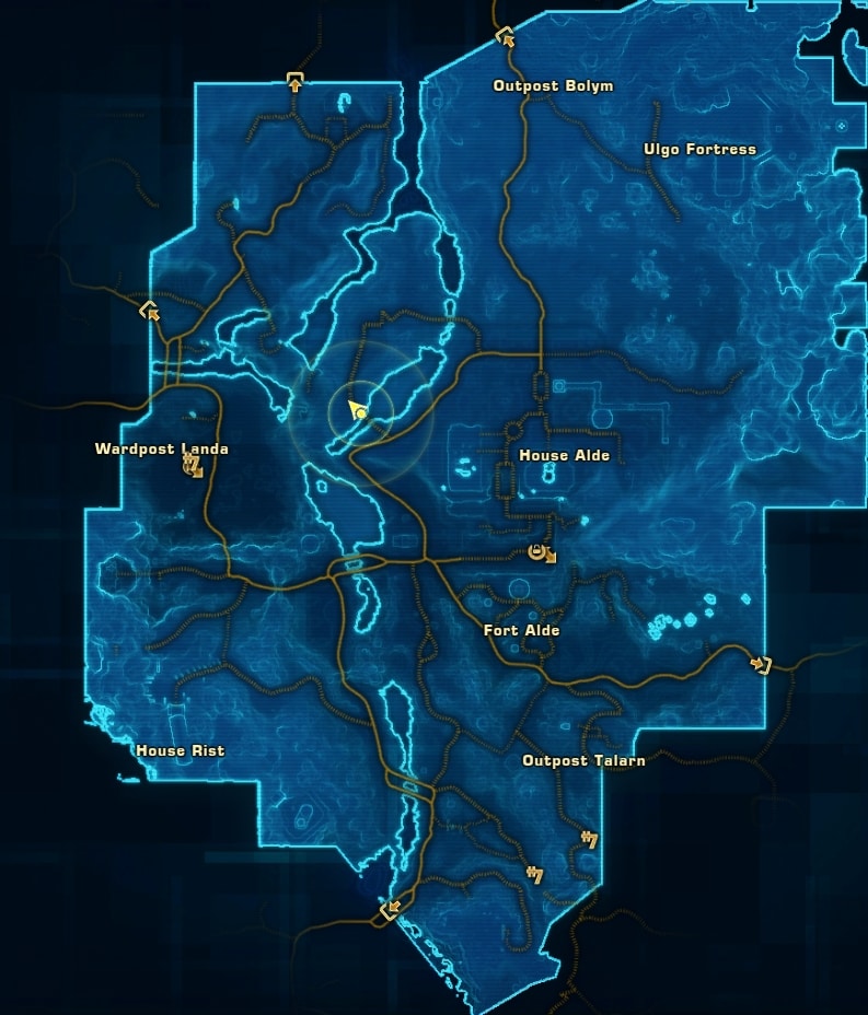 Alderaan Blue Mastery Datacron Starting Location