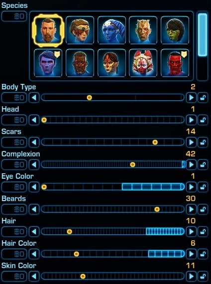How to Create Anakin Skywalker in SWTOR - character appearance