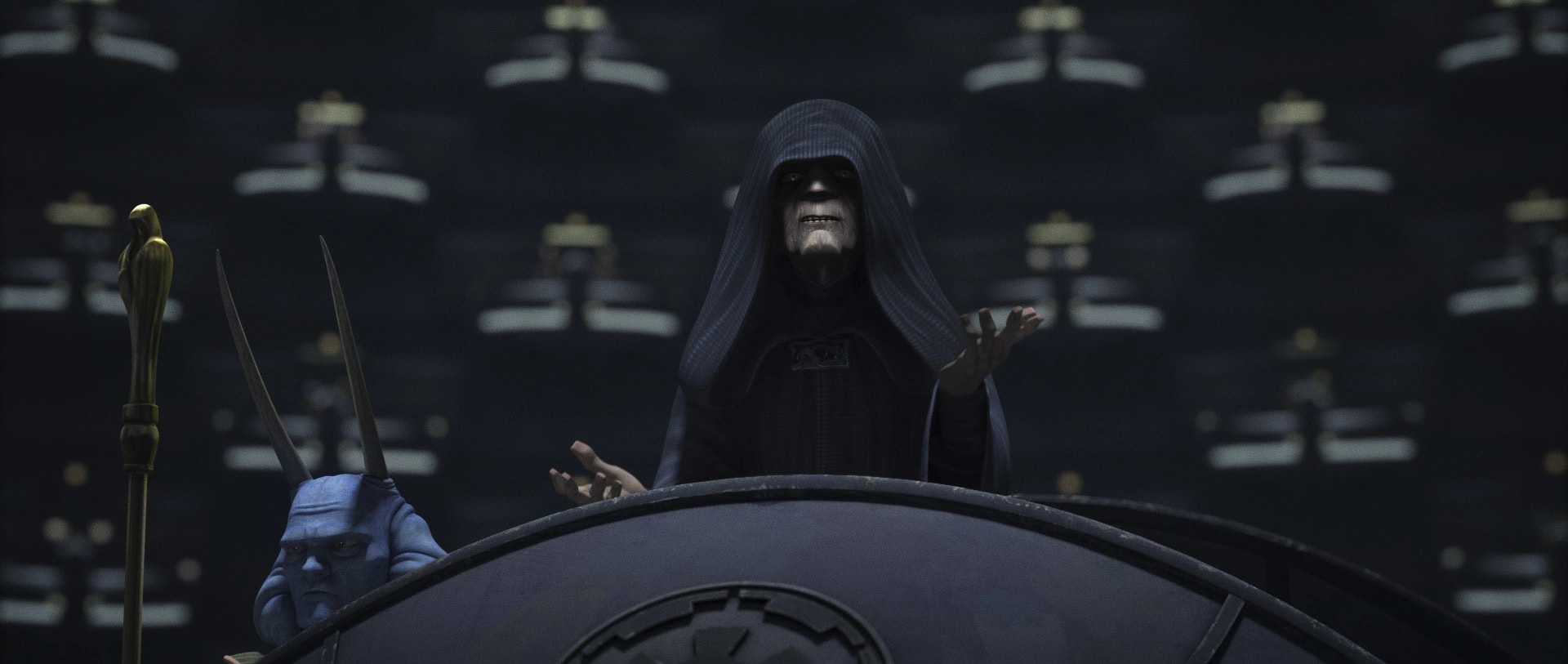 Emperor Palpatine, in a scene from The Bad Batch
