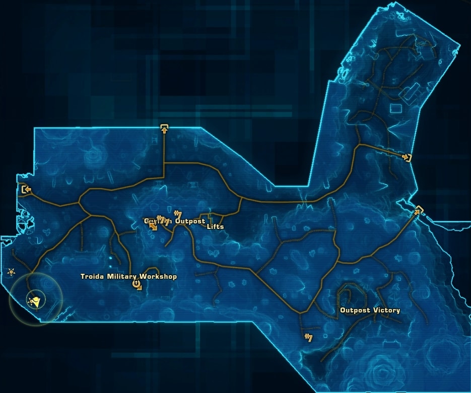 Balmorra (Imperial) Green Matrix Shard Datacron Starter Location