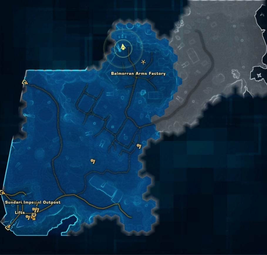 Balmorra (Imperial) Orange Mastery Datacron Starting Location