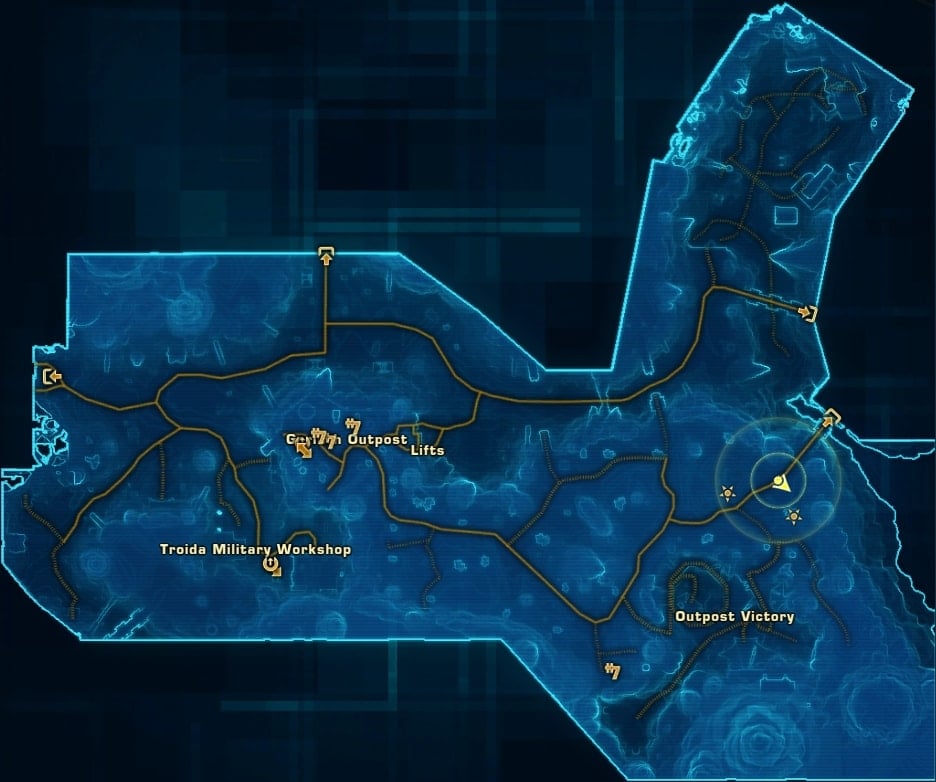Balmorra (Imperial) Red Mastery Datacron Starting Location