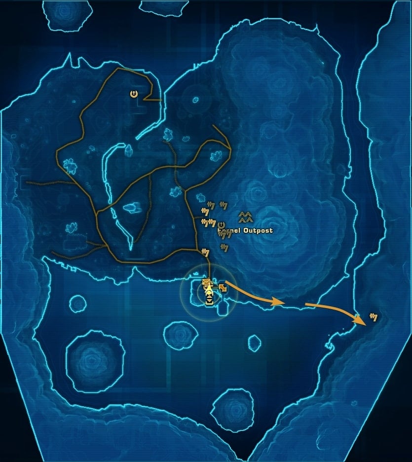 Balmorra (Republic) Blue Mastery Datacron Starting Location