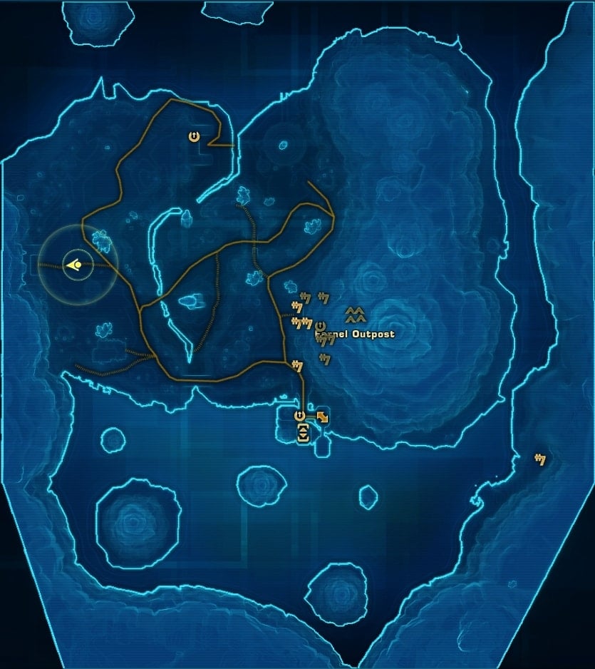 Balmorra (Republic) Endurance Datacron Starting Location