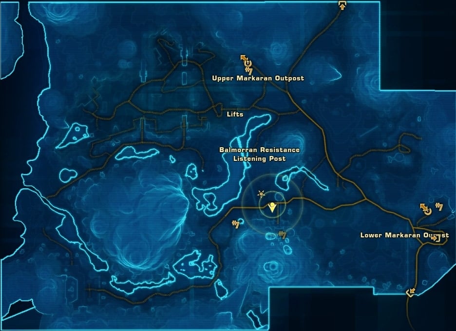 Balmorra (Republic) Orange Mastery Datacron Starting Location