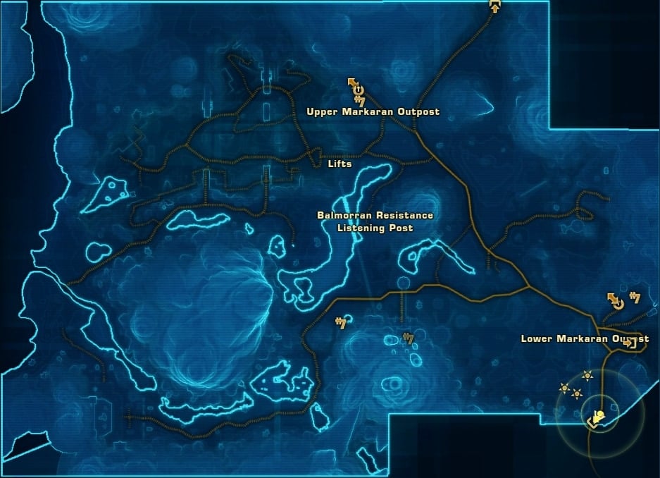 Balmorra (Republic) Purple Mastery Datacron Starting Location