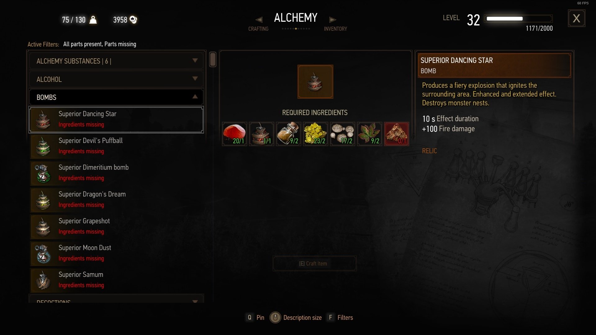 How to craft Bombs in The Witcher 3