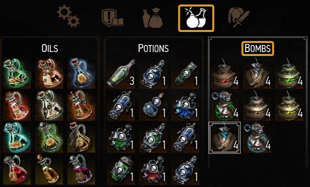 The Witcher 3 Bombs Catalog and Locations Guide - where Bombs are shown in your Inventory