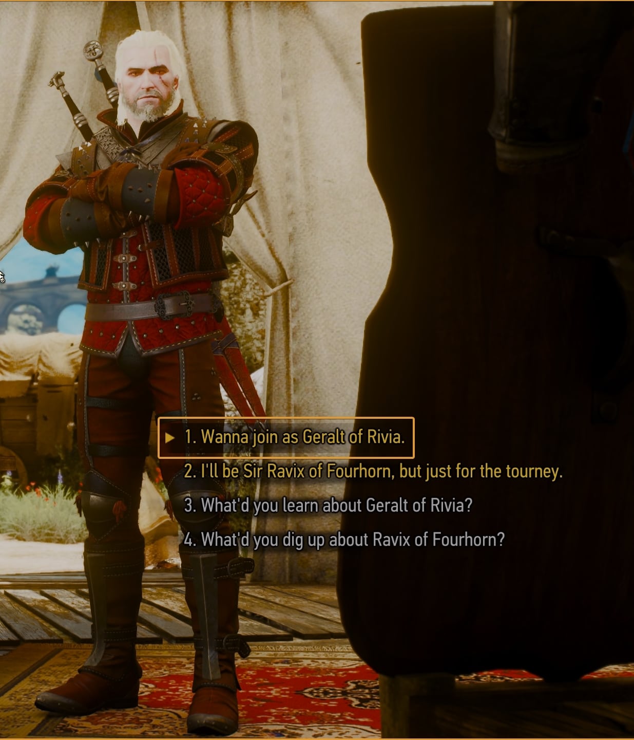 Chose to participate in the tourney as Geralt of Rivia