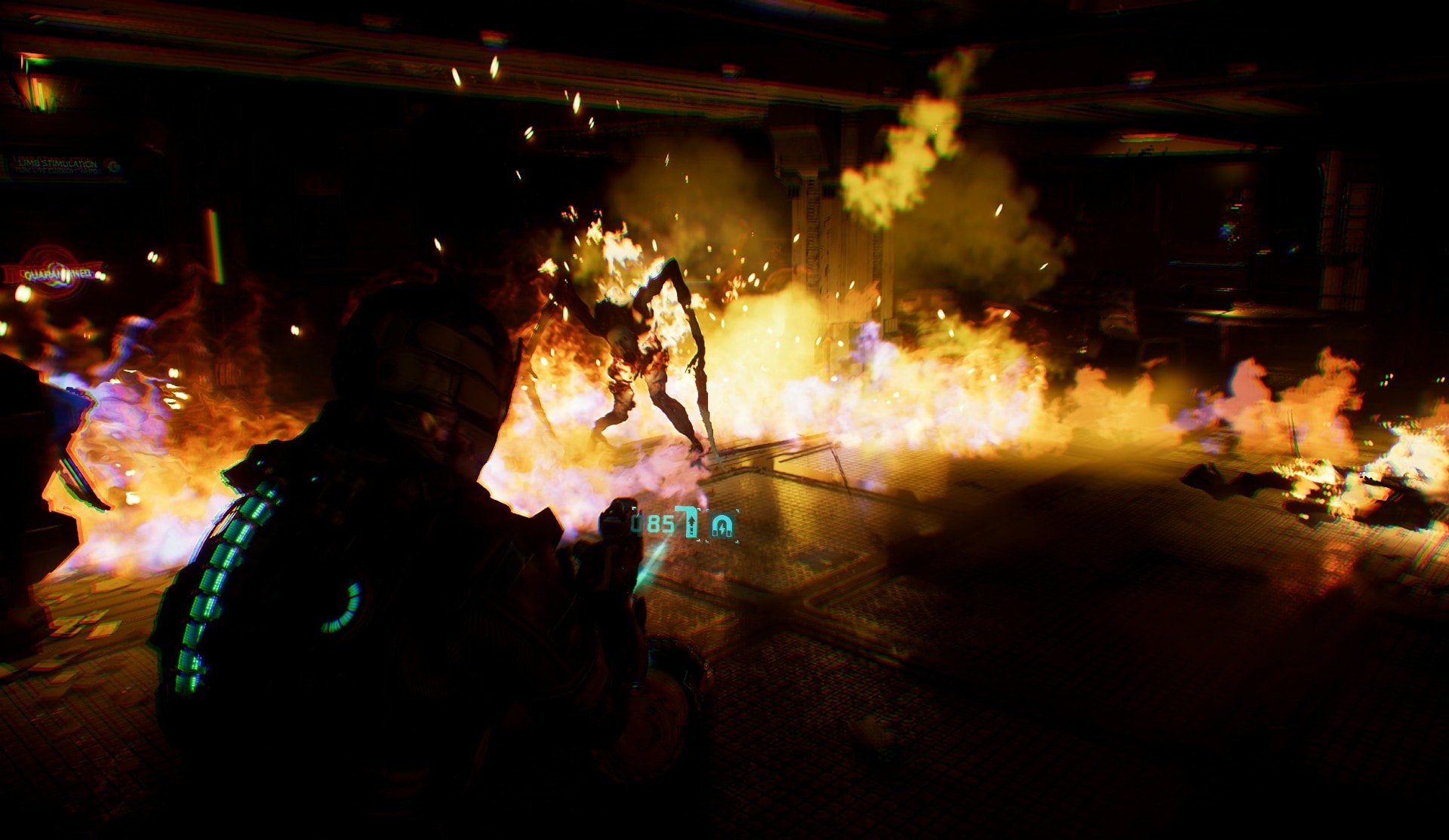 Flamethrower Weapon in Dead Space - alternative fire mode