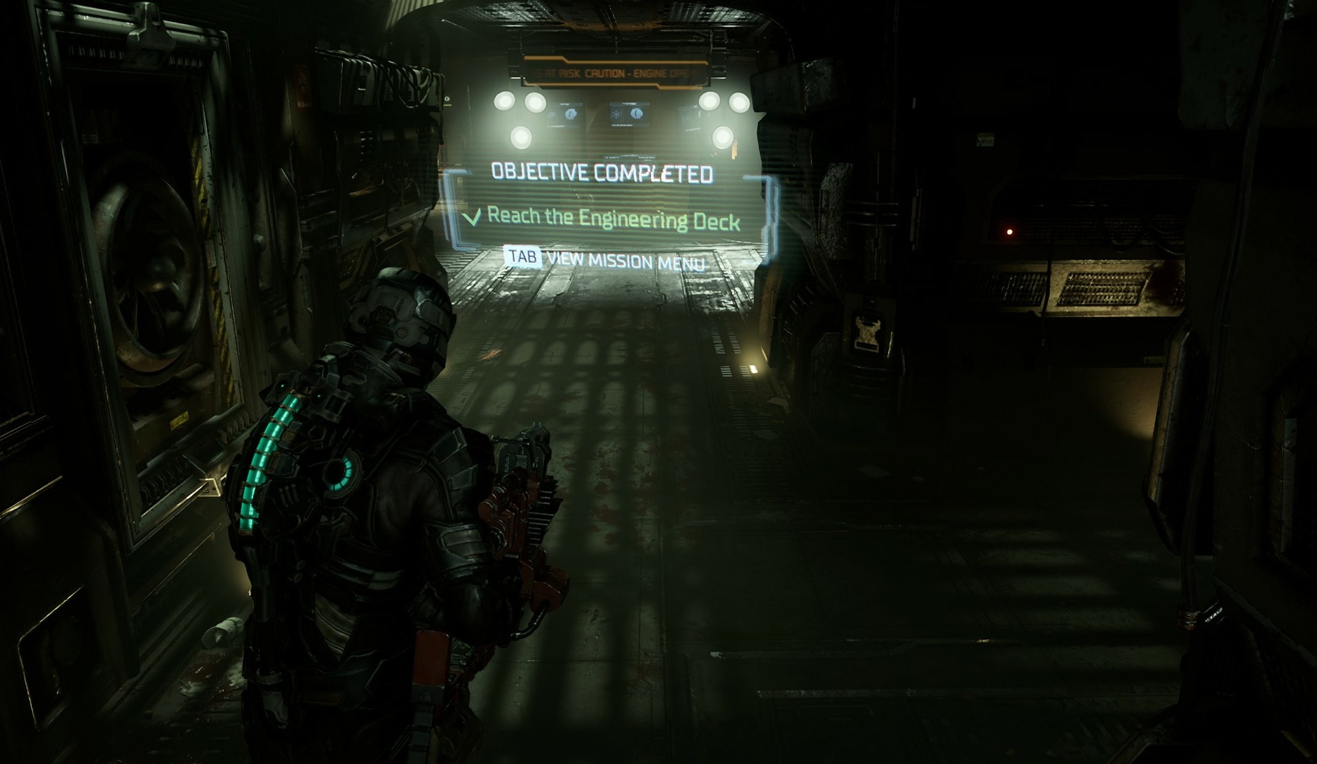 Dead Space Remake Chapter 3 Walkthrough - completed objective to reach the Engineering deck