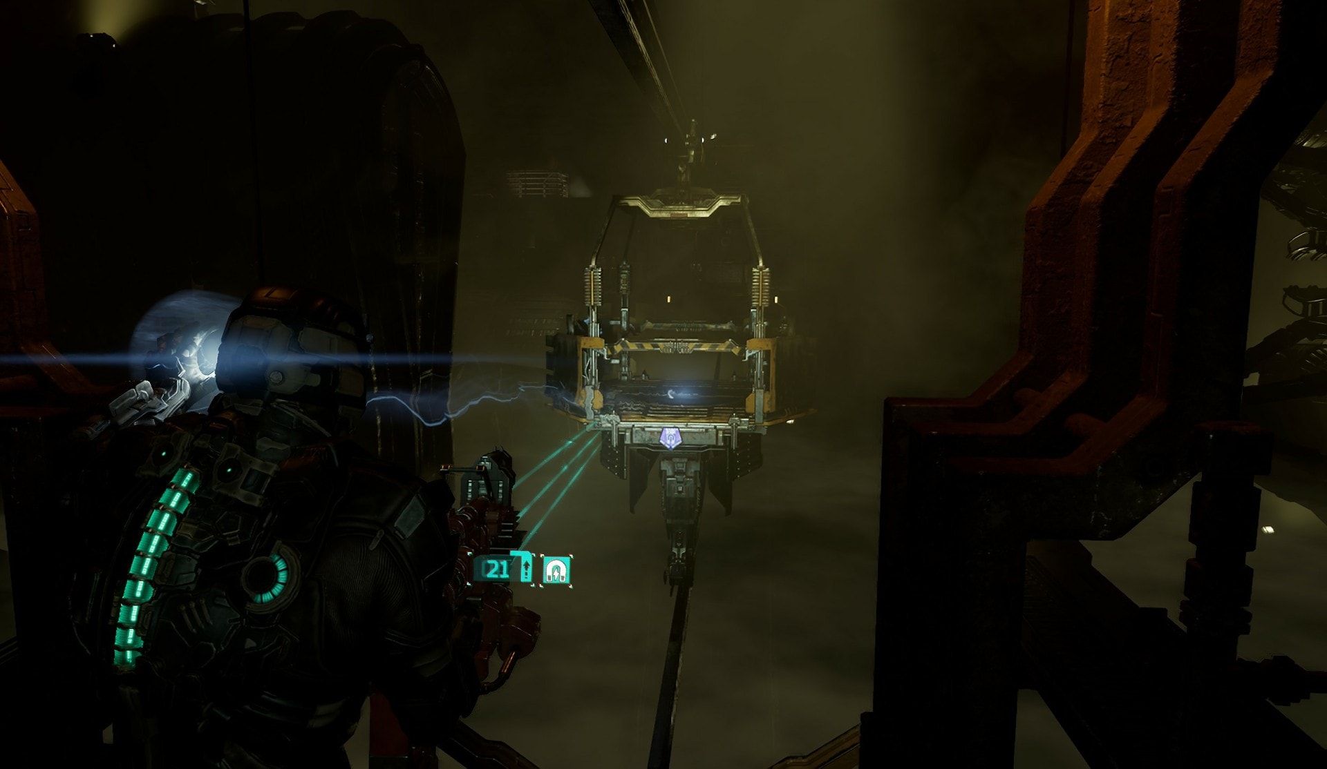 Dead Space Remake Chapter 3 Walkthrough - use Kinesis to pull the cart closer