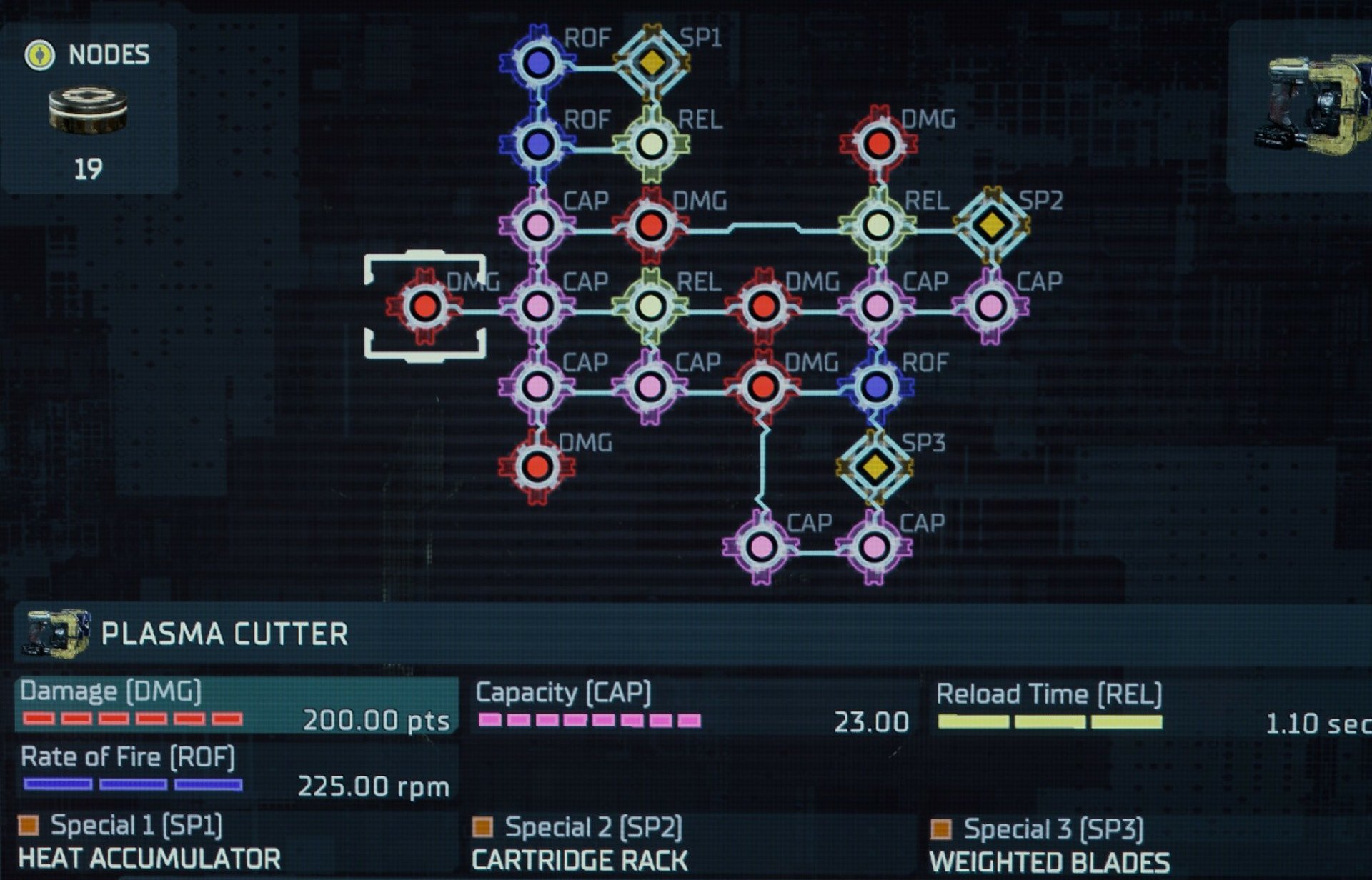 Fully Upgraded Plasma Cutter Weapon in Dead Space