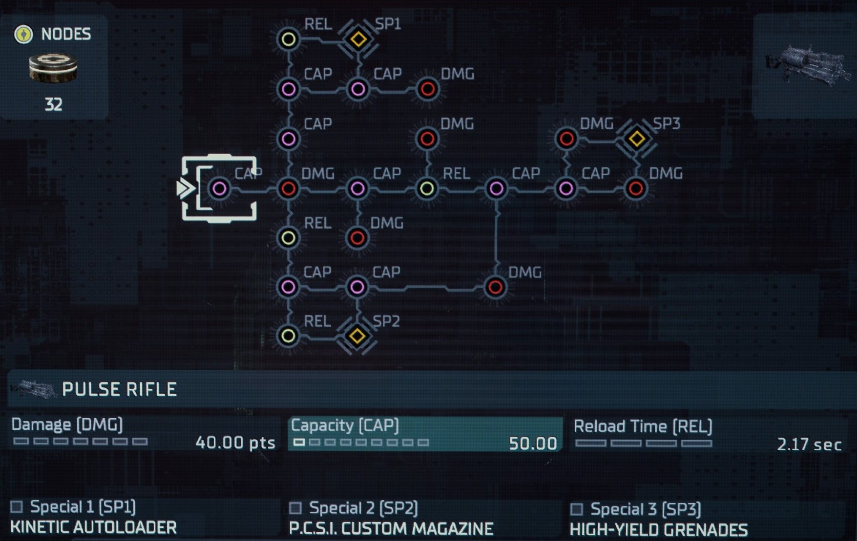 Pulse Rifle Weapon in Dead Space with no upgrades