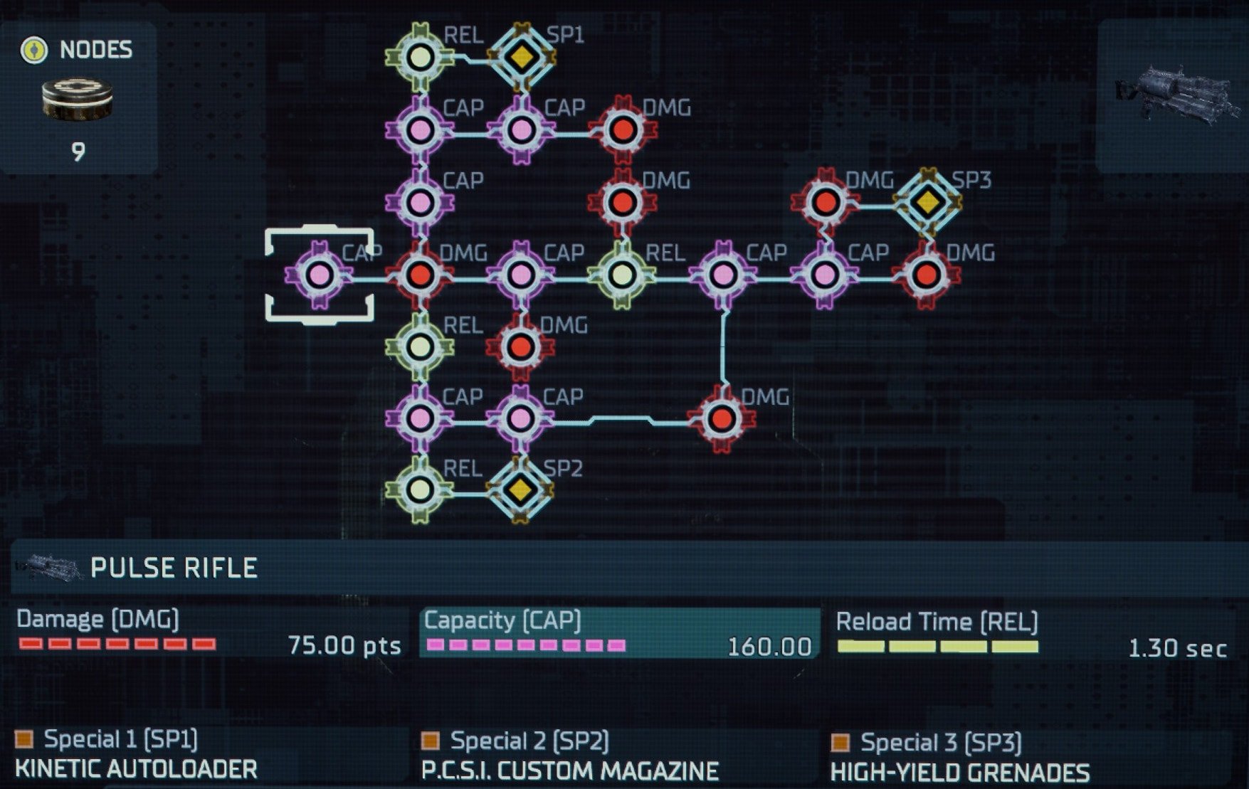 Fully Upgraded Pulse Rifle Weapon in Dead Space