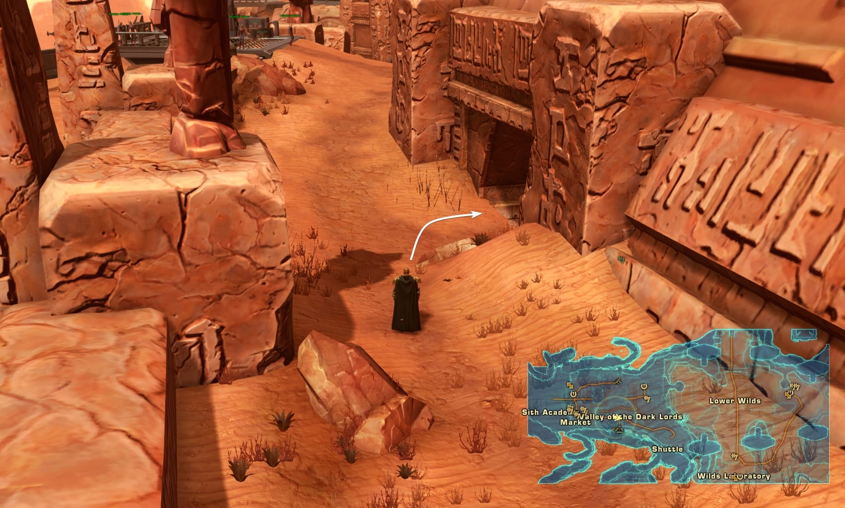 Korriban Red Matrix Shard Datacron Starting Location Visual