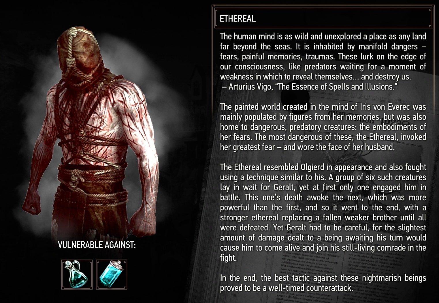 Ethereal being description in The Witcher 3