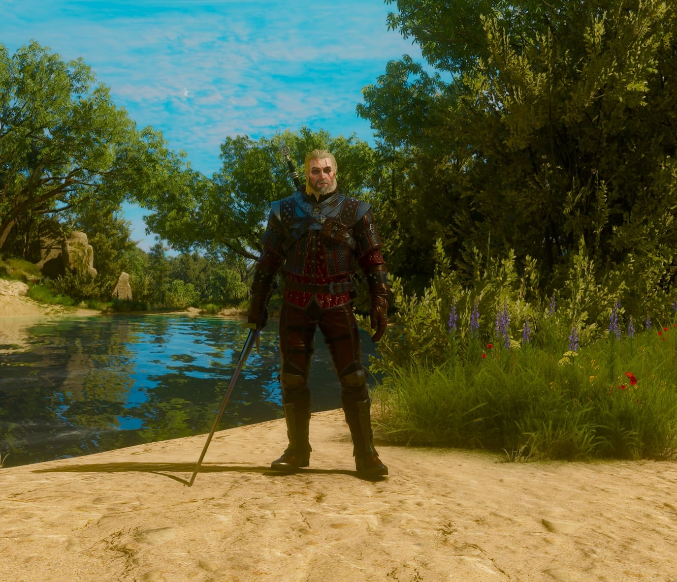 Geralt with Aerondight the silver sword