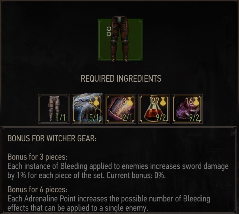 Grandmaster Wolven Trousers - Crafting Requirements