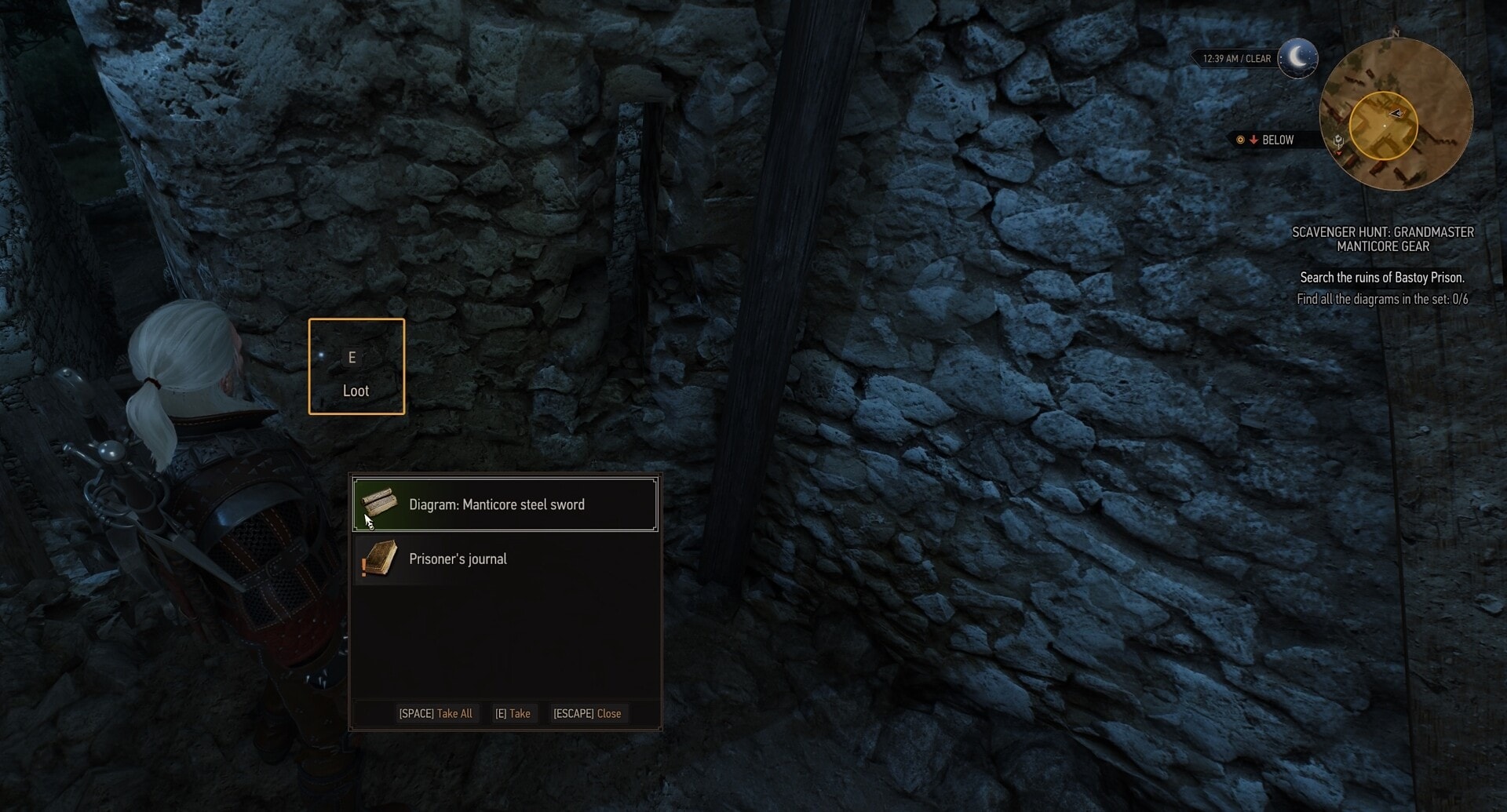Manticore Steel Sword Diagram Location chest