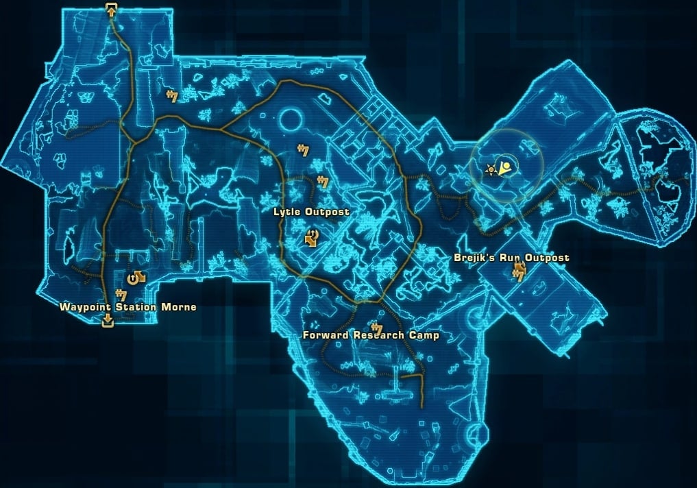 Taris (Empire) Blue Mastery Datacron Starting Location