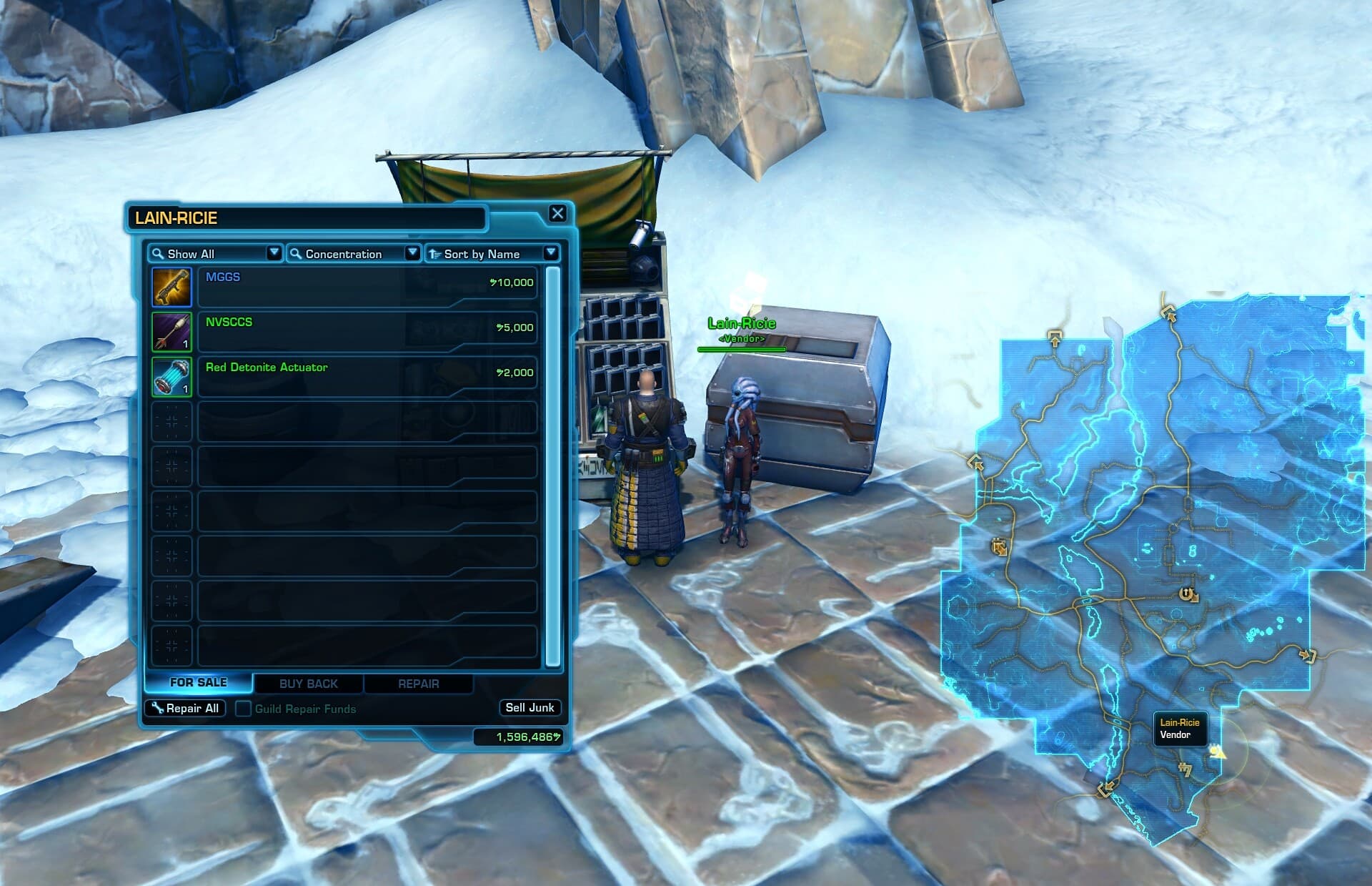 SWTOR Alderaan Lain-Ricie Vendor Items
