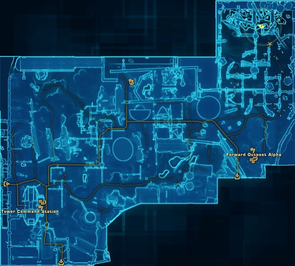 Taris (Empire) Purple Mastery Datacron Starting Location