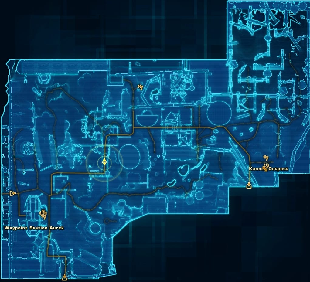 Taris (Republic) Purple Mastery Datacron Starting Location