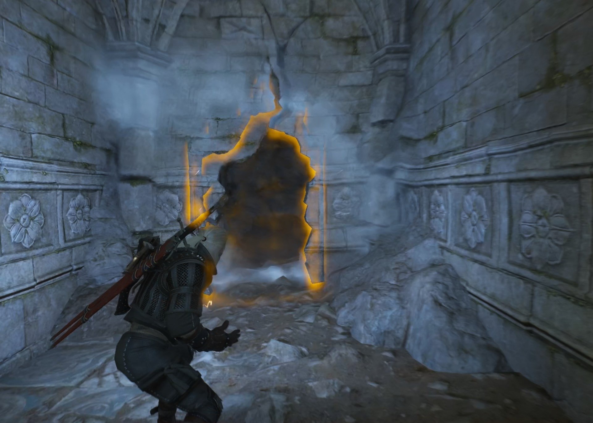 Use Aard to break the wall