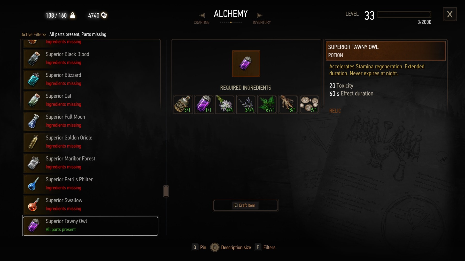 How to craft Witcher 3 Potions